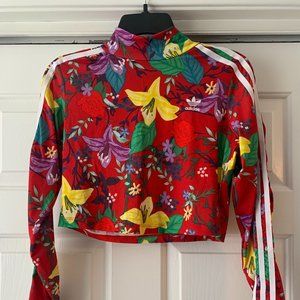 Adidas Floral Crop Top, Size Medium